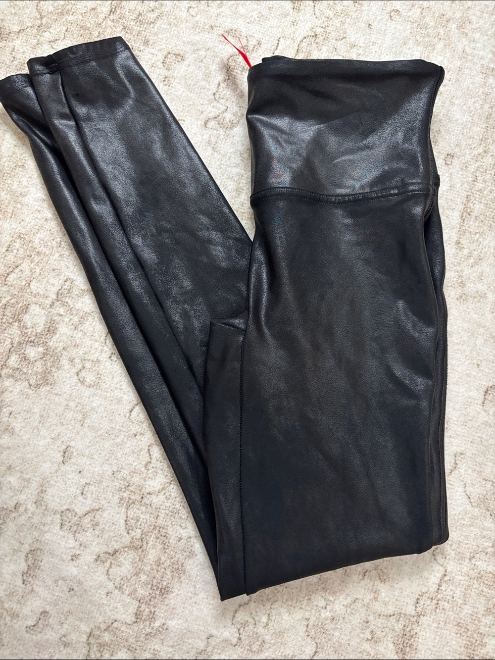 SPANX Black Faux Leather Jeggings